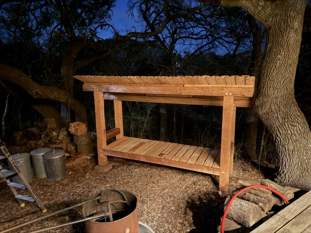 Finished firewood rack