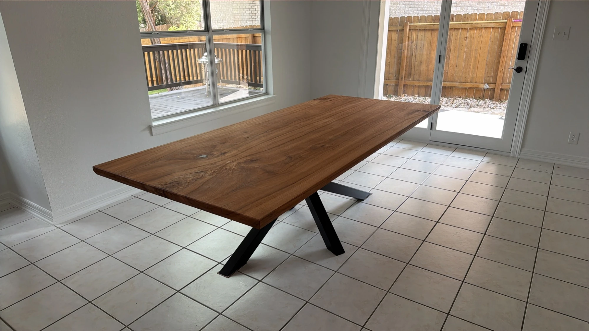 The finished table in its dining room