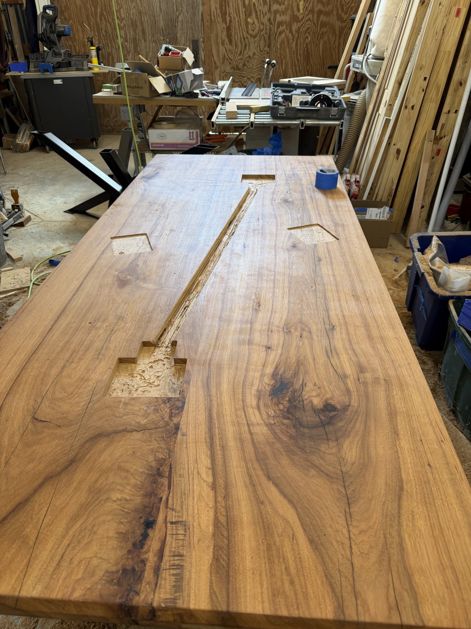 Underside of the tabletop