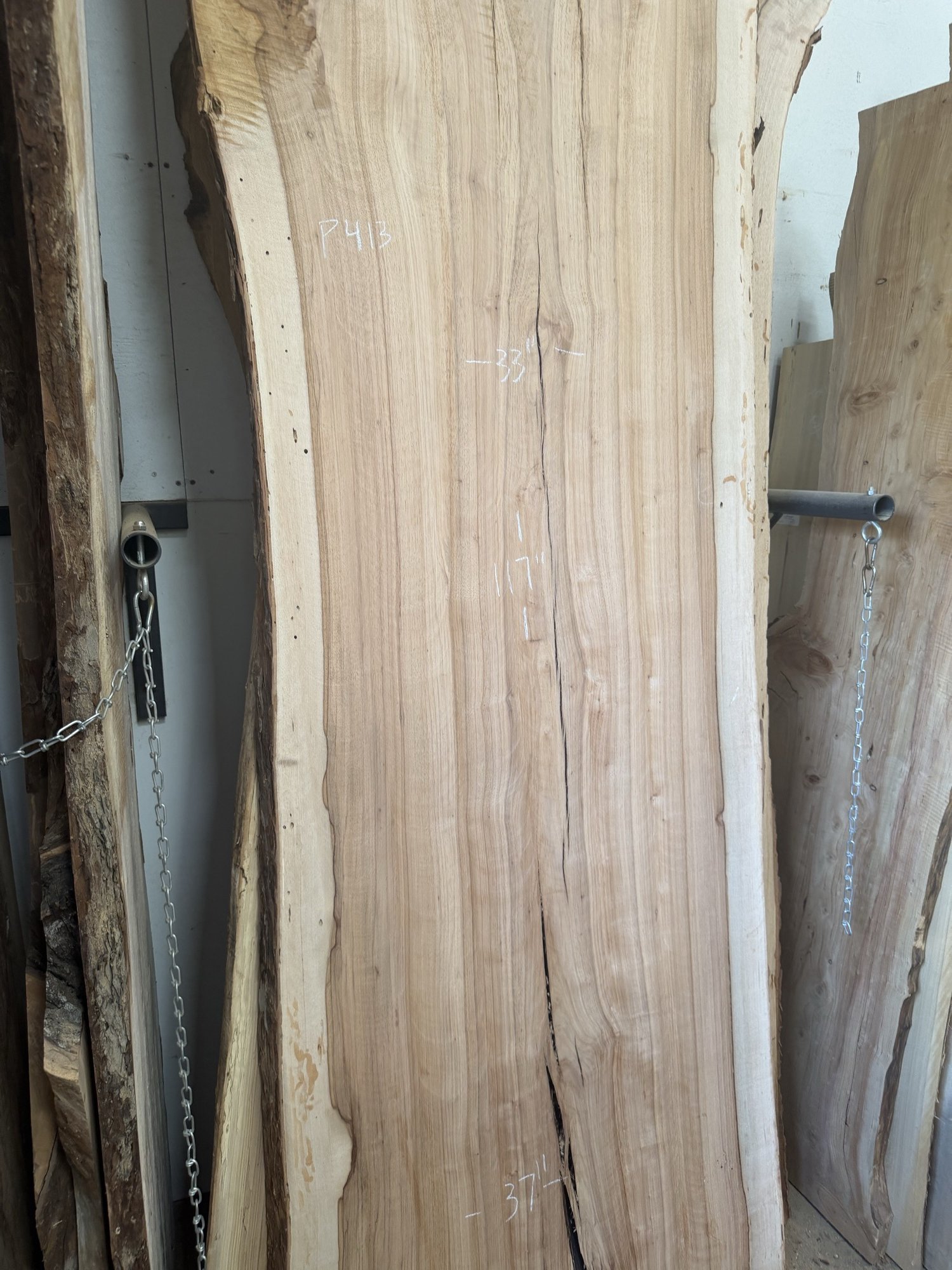 Rough-sawn slab